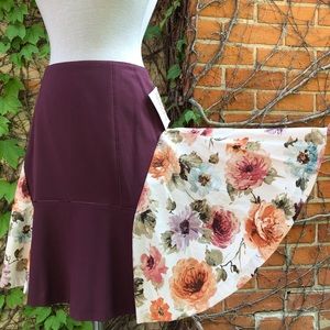 Aline Skirt Upcycled EMBODY Aubergine Floral XXS